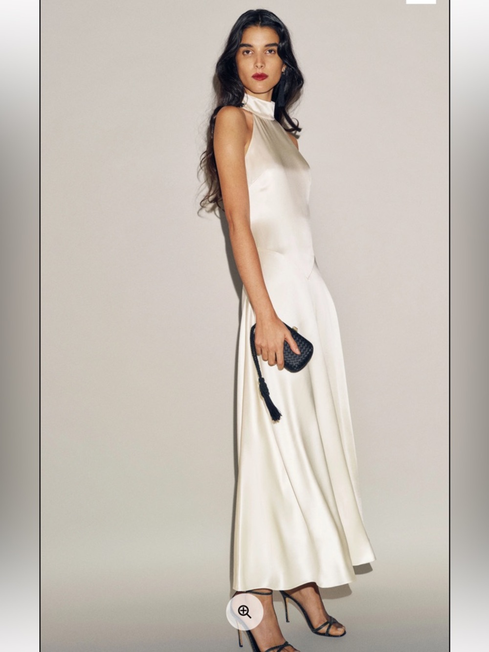 Reformation Ivory Satin Halter Maxi Dress - Picture 1 of 6